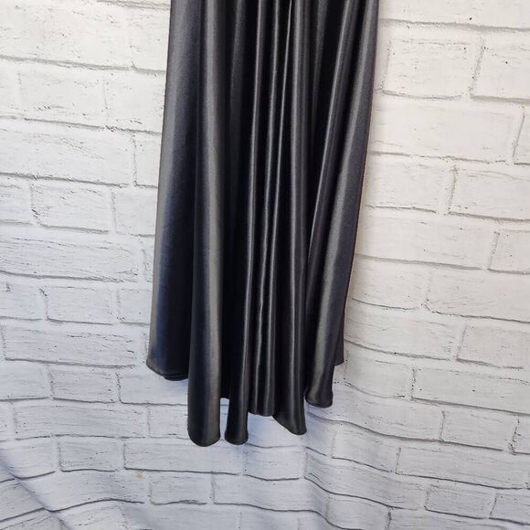 Jessica McClintock For Gunne Sax Womens Black Halter Maxi Formal Dress Size 3/4 - Picture 9 of 13